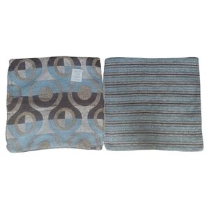 HG Linen London Patterned Pillow 3 Covers Blue and Gray 17x17 NEW